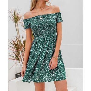Off the shoulder floral print dress